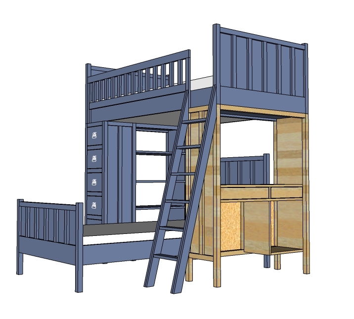 Bunk Bed Plans Desk Plans Free PDF Download